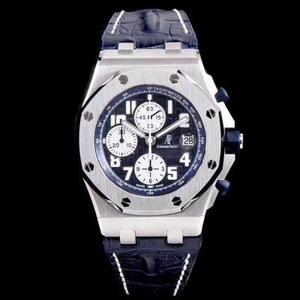 Produced by JF factory Audemars Piguet AP26470ST 42mm diameter blue rubber handle blue blue leather the original version is the same