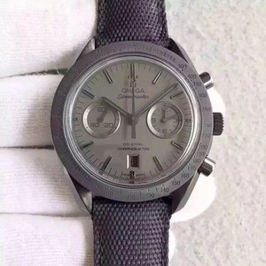 Montre JH Omega Speedmaster Moon Dark Side en céramique 44,2 mm boîtier en céramique noire avec bracelet en nylon enduit