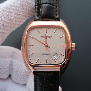 Nouvelle arrivée officielle de Longines \\ u0026 # 127381; modèle en or rose explosion d'art neutre traditionnel rétro.