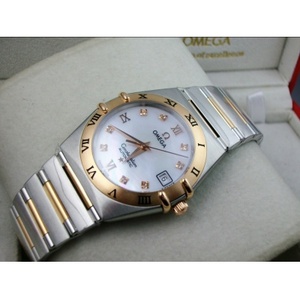 Montre suisse célèbre Omega OMEGA Constellation série sac en or rose 18 carats automatique mécanique en nacre blanche visage montre pour homme mouvement suisse assemblage de Hong Kong