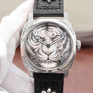 argent sterling Panerai roi des bêtes Tiger (lion) unique et élégant nouveau garde-temps, cas? Sculpté avec 925 argent sterling.