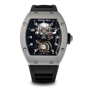 JB Richard Mille RM001 Real Tourbillon Upgrade Edition Montre pour homme Bracelet en caoutchouc Mouvement Tourbillon