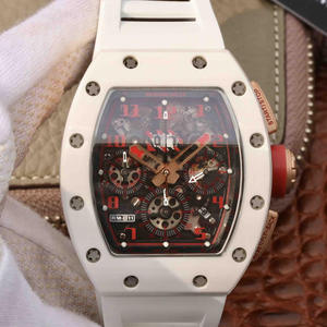 KV Richard Mille RM-011 White Ceramic Limited Edition Chronograph Function Montre mécanique pour homme Qualité haut de gamme.