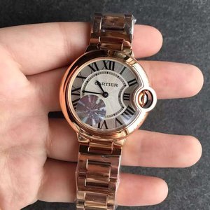 V6 usine Cartier ballon bleu 33 dames quartz montre or rose complet