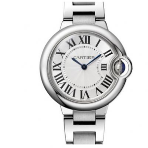 V6 usine Cartier ballon bleu W6920084 montre féminine 28mm 33mm et 36mm visage rose véritable mouvement à quartz à moule ouvert