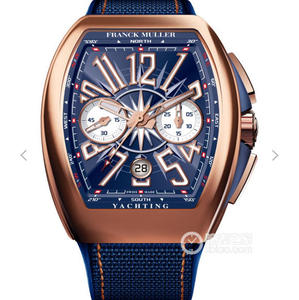 ABF Franck Muller V45 Blue Luamh 7750 Gluaiseacht 44x54 mm Fir Watch Rubber Banna Uathoibríoch Gluaiseacht Meicniúil