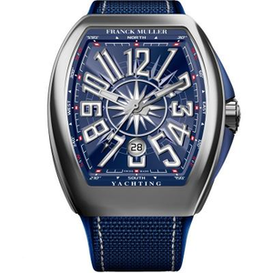 Franck Muller FM Vanguard Yachting V45? Sraith bád 44x54 mm1., Strap leathair,.