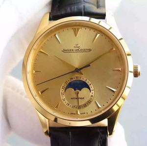 Jaeger-LeCoultre ultra-tanaí máistir céim ghealach máistir cuma óir domineering taobh sceitheadh taobh