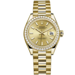 Ard aithris Rolex Datejust sraith 279138RBR-0014 mban faire meicniúil Diamond 18k faire óir