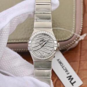 TW Omega Sraith Réaltbhuíon na mBan 27mm Quartz Watch Bunaidh Aon-le-Aon Samhail Strap Cruach dhosmálta