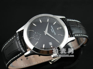 Patek Philippe Black Leather Strap Steel Case Black Face Automatic Mechanical Through Bottom Men's Watch