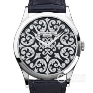 FL Patek Philippe 5088/100P-001 carved automatic mechanical belt watch.