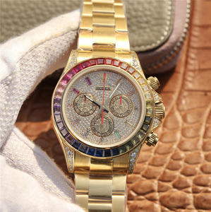 OW Rolex Cosmograph Rainbow Daytona Watch Original Reissue Men's Watch Stainless Steel Strap Automatic Mechanical Movement