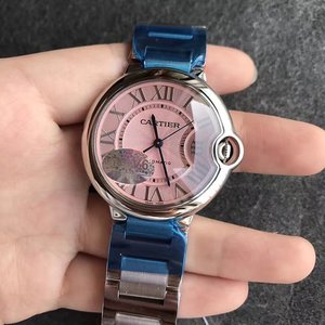 V6 factory new Cartier blue balloon 36 powder noodles imported mechanical movement neutral