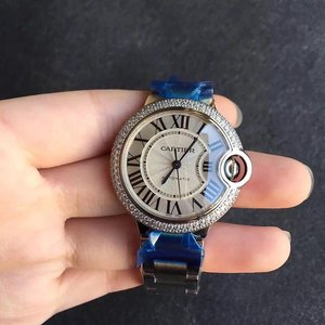 v6 factory Cartier blue balloon Women's mechanical watch diamond ring.