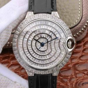 Una replica Cartier blu palloncino diamante quadrato stellato uomo orologio meccanico [versione a misura di persone]