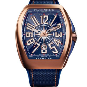 Franck Muller FM Vanguard Yachting V45? Serie di barche rosa oro 44x54 mm1., pelle