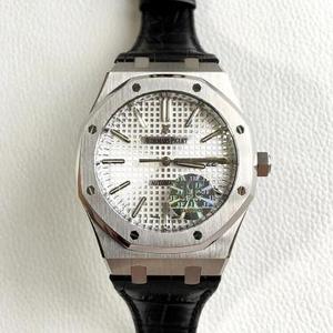 [JF] Audemars Piguet AP15400 cintura da uomo superficie bianca dimensione della superficie 41mm X 10MM ora di funzione, lancetta dei minuti, seconda mano, macchina calendario