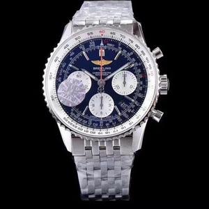 JF Breitling Aviation Series Steel Belt Nero, Blu, Bianco, Calibro 7750