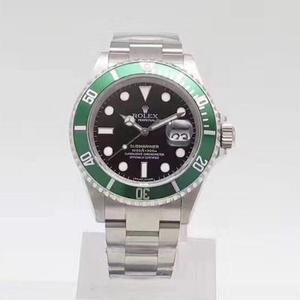 JF artefatto Rolex 16610LV vecchio diametro orologio fantasma verde 40mm x 12.5mm specchio di cristallo di zaffiro