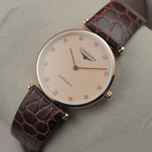 Swiss Longines Garland Series 18K Rose Oro Full Strap Automatic Mechanical's Orologio Meccanico Meccanico