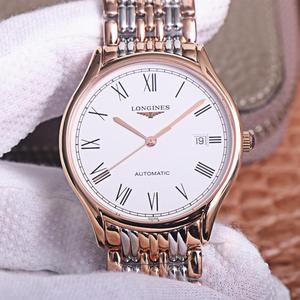 La magnifica serie Longines L4.921.4 è durata dieci mesi di ingegno, ultra-sottile orologio meccanico della banda in acciaio oro rosa