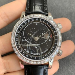 Boutique V2 versione aggiornata Patek Philippe Starry Sky Super Complication Chronograph Series 6104G-001 Pearl Tuo Sun Moon Star