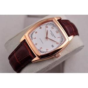 Patek Philippe orologio meccanico automatico tre mani attraverso il fondo 18K oro rosa numeri arabi eta movimento svizzero orologio da uomo