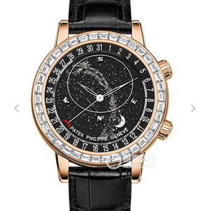 Patek Philippe Super Complication Chronograph Series 6104 Set di orologi da uomo con diamanti Swarovski, Oro Rosa