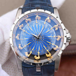 Roger Dubuis King Series (Excalibur) Tavola rotonda 12 Cavalieri Blue Face Orologio Uomo