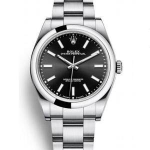 AR Rolex 114300-0005 Oyster Perpetual Series Black Face Orologio meccanico da uomo