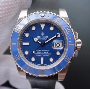 Rolex SUB Submariner serie 116619LB blu acqua fantasma fantasma v5 versione a nastro modello, 2836 movimento, specchio zaffiro, 316l solido