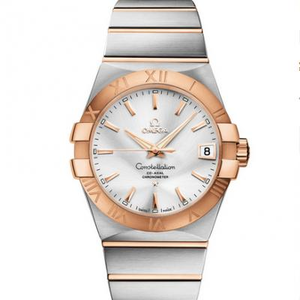 VS fabbrica top replica Omega Constellation serie 123.20.38.21.02.001 oro rosa e plano bianco orologio meccanico maschile