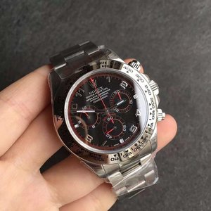 Rolex Daytona V6 Versione N Factory Black Surface Black Surface Red Ring 316 Invitono Acciaio Sapphire Mirror