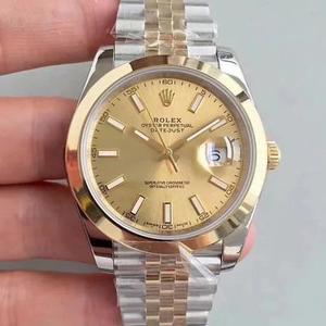 N Factory Rolex Datejust 41MM New Edition Folding Buckle Gold Noodle Ding Men's Mechanical Watch (modelli rivestiti in oro) .