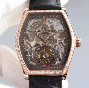 ヴァシュロン コンスタンティン (マルタシリーズ 中空トゥールビヨン) スタイル のメカニカル メンズ腕時計