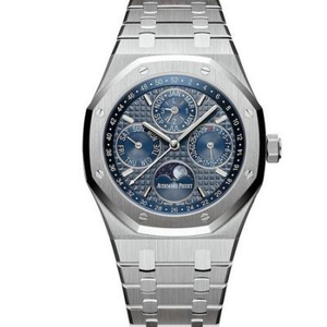 JF replica Audemars Piguet Royal Oak 26574ST .OO.1220ST.02 chronograaf blauw gezichtsmodel.