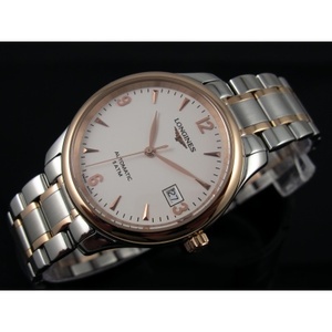 Longines Longines Master Series herenhorloge 18 kt roségoud stalen band Zwitsers herenhorloge witte wijzerplaat