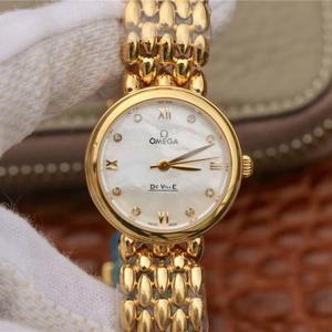 Omega DeVille water drop serie dames 18k gouden kwarts dames horloge, romantisch, charmant, gul en mooi