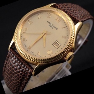 Zwitserse Patek Philippe horloge luxe 18K goud volautomatische mechanische rug herenhorloge lederen band Zwitserse uurwerk