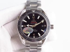 New MKS Omega Planet Ocean 600m 42mm Series Watch Automatic Mechanical Movement Stainless Steel Strap Men