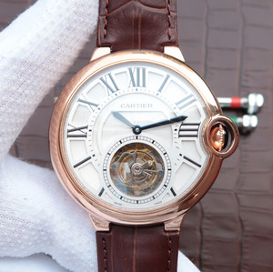 Cartier blå ballong ekte tourbillon topp bevegende mekanisk herreklokke (44MM).