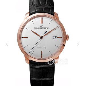 FK Girard Perregaux 1966 Series 49525-52-131-BK6A Mekanisk klokke for menn Rose Gold White Plate