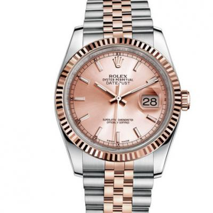 N fabrikkreplika Rolex 116231-0062 Datejust 36 mm 14 k sekk rose gull unisex klokke.