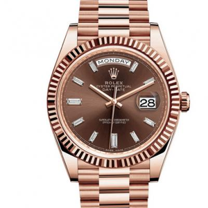 Rolex 228235-seriens dagkalender rose gold mekanisk klokke.