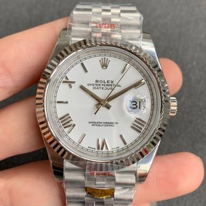 N fabrikknye replika Rolex Datejust 904 stålversjon menns mekaniske klokke (hvit plate) med fem perler