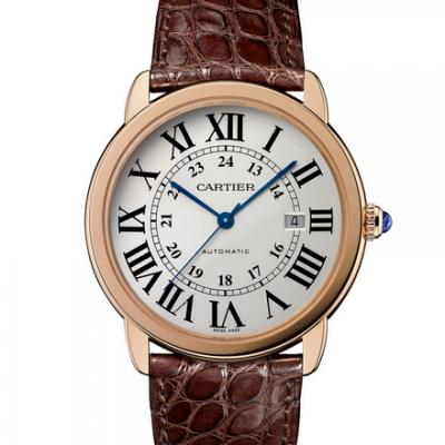 Cartier London Series Mechanical Men's Watch Belt Gold Case - Trykk på bildet for å lukke