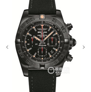 GF Fábrica Breitling Mechanical Cronógrafo 44mm Black Steel Watch Automatic Mechanical Men's Watch Original Genuíno Modelo Aberto