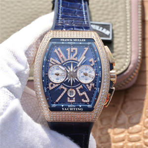 ABF Franck Muller V45 Blue Yacht 7750 Movimento 44x54 mm Relógio Masculino Banda de Borracha Movimento Mecânico Automático