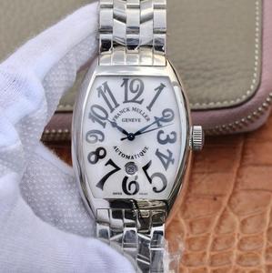 ABF Franck Muller Casablanca série 8880 Relógio de pulso, cinto de aço masculino relógio mecânico rosto branco.